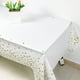 thumbnail image 5 of Mantel de plástico con forma de copo de nieve, mantel de estrella dorada, decoración de mesa de plástico desechable, mantel para fiestas navideñas, rectangular, plegable, portátil, plástico, 5 of 9