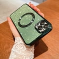 thumbnail image 5 of Compatible with iPhone 11 Pro Magnetic Glitter Case, Luxury Plating Cute Bling Clear Phone Case, Compatible with MagSafe for Women Girls with Camera Protector Back Cover - Green, 5 of 10