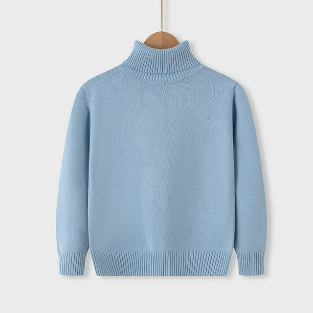 Cowsor Toddler Baby Boys Girls Knit Sweaters Turtleneck High Collar Fall Winter Soft Warm Sweater Pullover Tops