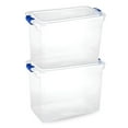 thumbnail image 1 of Open Box Homz 112 Quart HD Clear Plastic Stackable Storage Containers, 2 Pack, 1 of 10