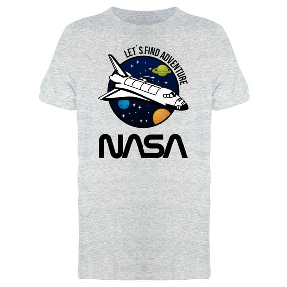 NASA NASA Science Spacecraft Let's Find Adventure Men Athletic Heather T-Shirt, Male XX-Large