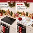 Rustic White Ribbon Christmas Winter Stove Top Cover, Rustic White Snowman Gold Star ...