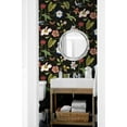 thumbnail image 4 of NextWall Jet Black Summer Garden Floral Peel and Stick Wallpaper, 4 of 10