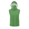 thumbnail image 4 of Olyvenn Unisex Casual Hooded Tops with Ear-Hook Face Mask Solid Color Sun Protection Short-Sleeve Ice Silk Shirts Green L, 4 of 8