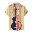 thumbnail image 3 of Camisetas con gráficos de guitarra musical para hombres, ropa con estampado 3D, camisetas de rock hip hop, camisetas de manga corta para playa Ahloa, blusas con solapa para hombres, 3 of 5