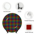 thumbnail image 3 of Honeii Rainbow Houndstooth Print Elegant Bone China Decorative Plate, Porcelain Plate,Art Crafts,Ceramic Ornaments for Home Office Wall Decor-8in, 3 of 5