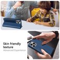 thumbnail image 3 of for iPhone 16 Wallet Case with Credit Card Holder & Cash Pocket, Luxury PU Leather RFID Blocking Folio Flip Kickstand Magnetic Clasp Protective Phone case for Women Men,Blue, 3 of 6