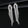 thumbnail image 1 of Strass Silver Earrings with Chains - Sparkling White Rhinestones Silver, 1 of 4