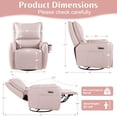 Power Recliner Glider for Nursery, Electric Swivel Rocker Leather Recliner Chair with Lumbar ...