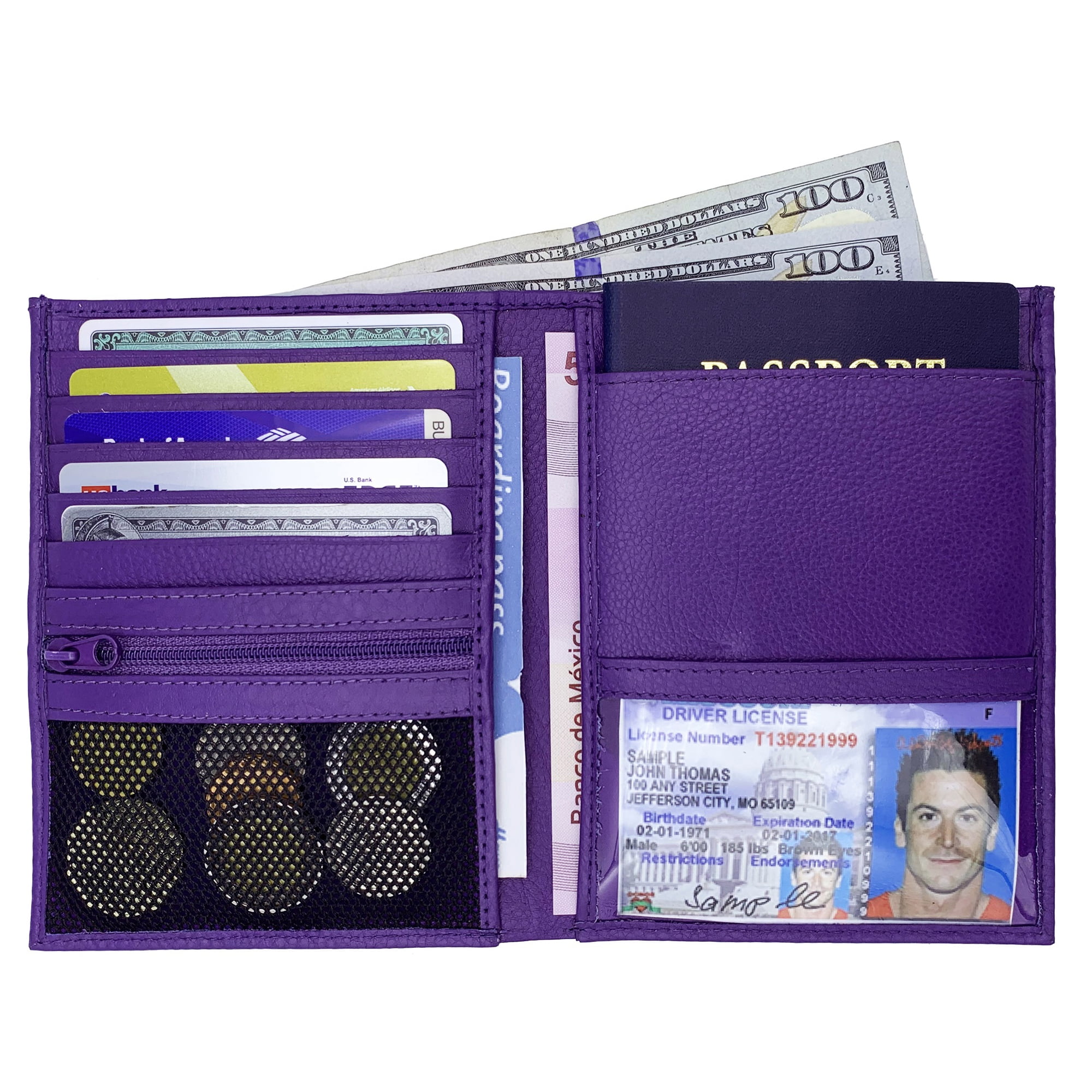 Lavender Travel Document Organizer & Passport Holder for Women and Men