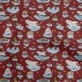 thumbnail image 1 of oneOone Cotton Poplin Maroon Fabric Beach Hawai Sewing Material Print Fabric By The Yard 56 Inch Wide, 1 of 4