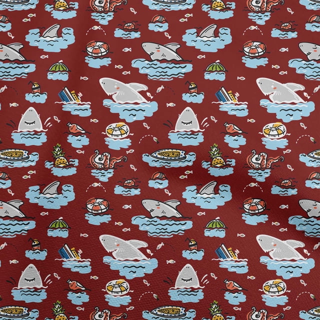 oneOone Silk Tabby Maroon Fabric Beach Hawai Sewing Craft Projects Fabric Prints By Yard 42 Inch Wide