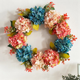 thumbnail image 4 of Fall Wreaths for Front Door, Hydrangea Wreath for Wall Window Wedding Decor Indoor , Artificial Fall blue-pink silk flower, 4 of 6