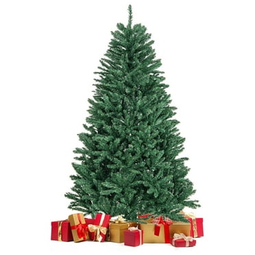 Drevy 6FT Artificial Xmas Tree, Hinged Fake Xmas Tree with 1355 PVC Branch Tips, Foldable Metal Stand, Seasonal Decoration Tree for Home Office Party Festival