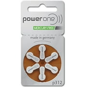 Power One Size 312 Hearing Aid Batteries - 30 count