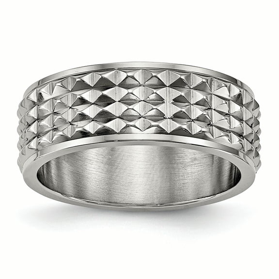 Titanium Polished Studded Ring
