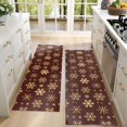 thumbnail image 4 of Kitchen Rugs Sets Of 2,Brown Christmas Snowflake Pattern Anti Fatigue Kitchen Mat Rugs Non Slip Washable,Decorative Kitchen Floor Mats for Kitchen,Sink,Laundry,17"X47", 4 of 5