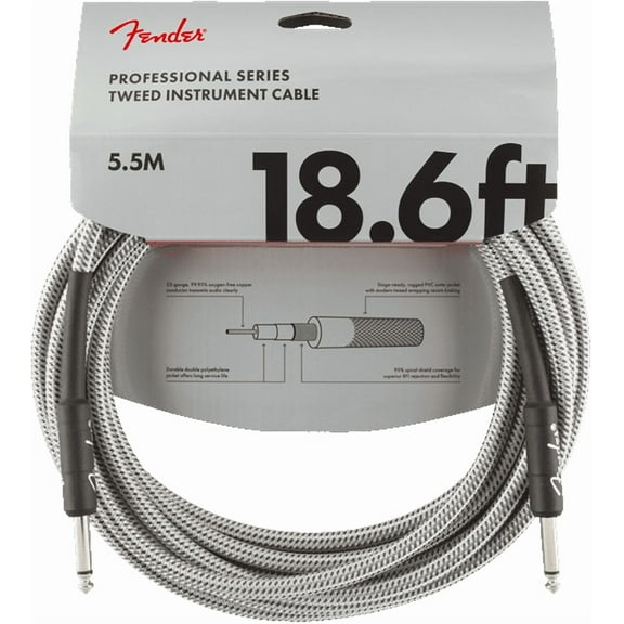 Fender® 18.6' Professional Series White Tweed Instrument Cable #0990820069