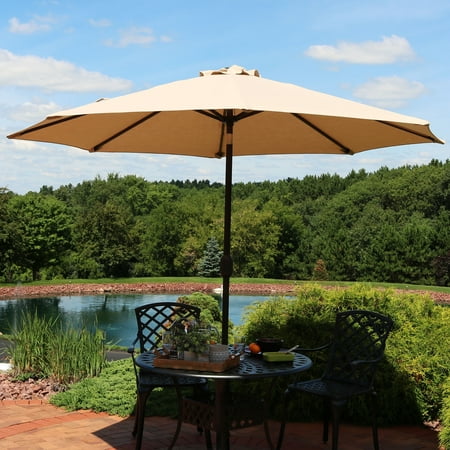 Sunnydaze Sunbrella Patio Umbrella With Auto Tilt And Crank 9