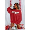 thumbnail image 4 of DEXIO Christmas Sweatshirts for Women Glitter Merry Patch Crewneck Tops Long Sleeve Winter Xmas Pullover Red XXL, 4 of 8