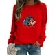 thumbnail image 1 of Sexy Dance Sudaderas sueltas para mujer de manga larga con cuello redondo Jersey casual liso Tops camisa, 1 of 2