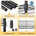 thumbnail image 5 of YRLLENSDAN 5-Shelf Adjustable Wire Shelving Unit Metal Shelf Layer Rack Strong Steel Organizer Wire Rack 24" L x 14" W x 60" H for Restaurant Garage Pantry Kitchen Garage,Black, 5 of 7