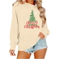 thumbnail image 3 of Christmas Tree Sweatshirts Women Pine Tree Print Shirts Nature Lover Gift Casual Tee Long Sleeve Xmas Pullover, 3 of 7