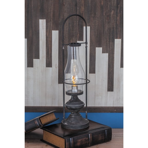 DecMode 5"W, 20"H Metal Farmhouse Candle Lantern, Black, 1 - Piece