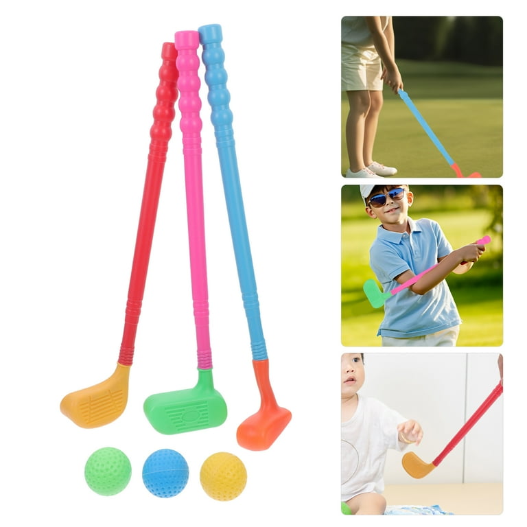 Melantax Set of kids golf set plastic golf clubs and balls set random colors