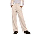 thumbnail image 2 of Stamzod Uniform Pants for Girls Fashion Striped High Waisted Wide Leg Dress Pants Casual formal Straight Leg Trousers with Pockets 11-12Years, 2 of 10