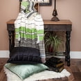 thumbnail image 5 of HomeStock Sophisticated Simplicity Transitional Handloomed 52" x 67" Cotton Throw Blanket for All Living Spaces-Color:Green and Grey, 5 of 10