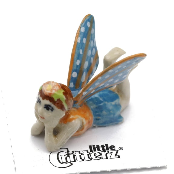 Little Critterz Fantasy Fairy Dream Handcrafted - Home Decor Birthday Gift Decorative Figurine - Miniature Porcelain Figurine