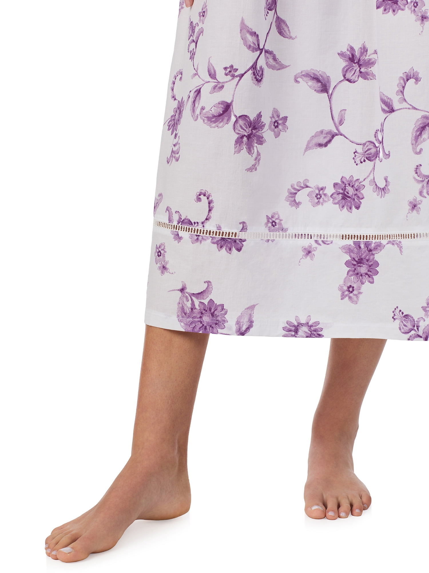 Aria Women's Lightweight Cotton Woven 50" Ballet Nightgown, Sizes XS-5X