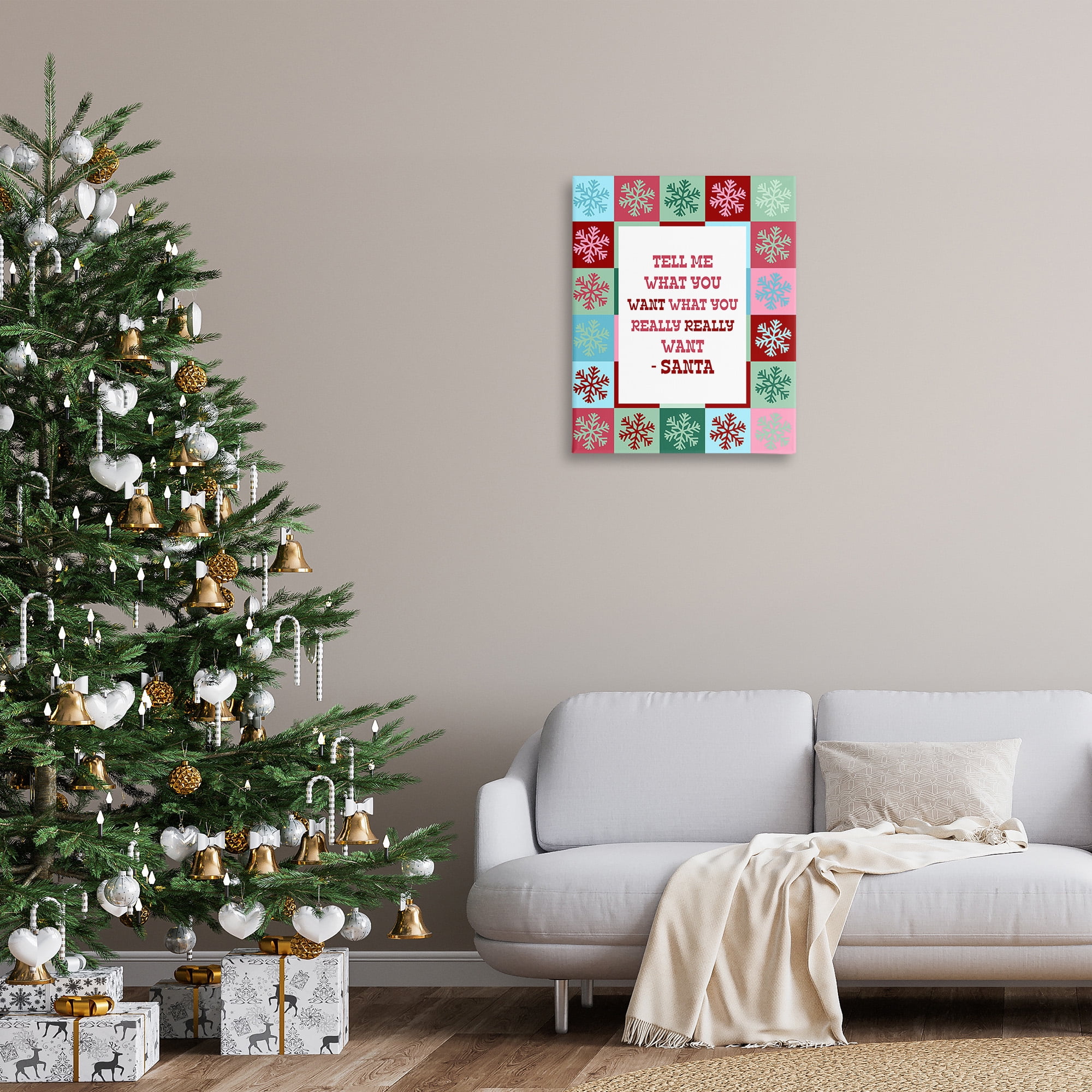 Stupell Industries Funny Santa What You Want Holiday Painting Gallery Wrapped Canvas Art Print Wall Art, 24 x 30