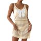 thumbnail image 1 of Mujeres Playa Humo, Nuevo Color Sólido Cuello en V Arco Corte Cubrir para el Desgaste Casual Y de Vacaciones, Vestido Ligero Estiramiento Túnica, 1 of 6