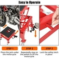 thumbnail image 5 of 350LBS Hydraulic Motorcycle Lift Jack, Scissor Lift Jack, Portable Motorcycle Lift Table with 4 Wheels, Foot-Operated Hoist Stand for Motorcycle, ATV, Dirt Bike, 5 of 6