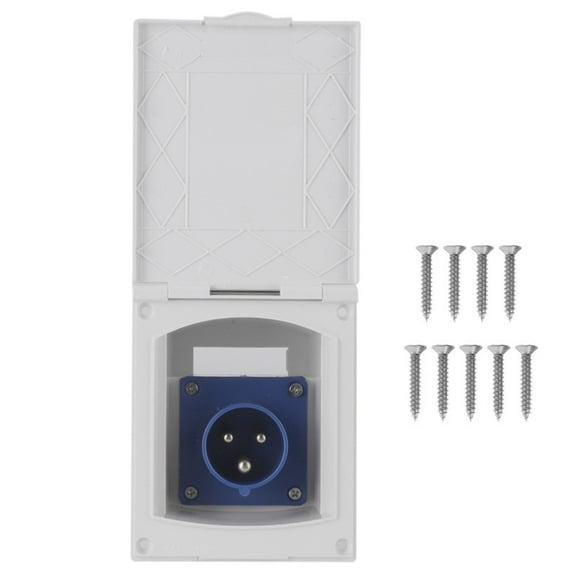 16A 220V240V RV Motorhome Power Outlet External Mains Inlet Socket 3Pin Flush Female Plug Trailer Accessories