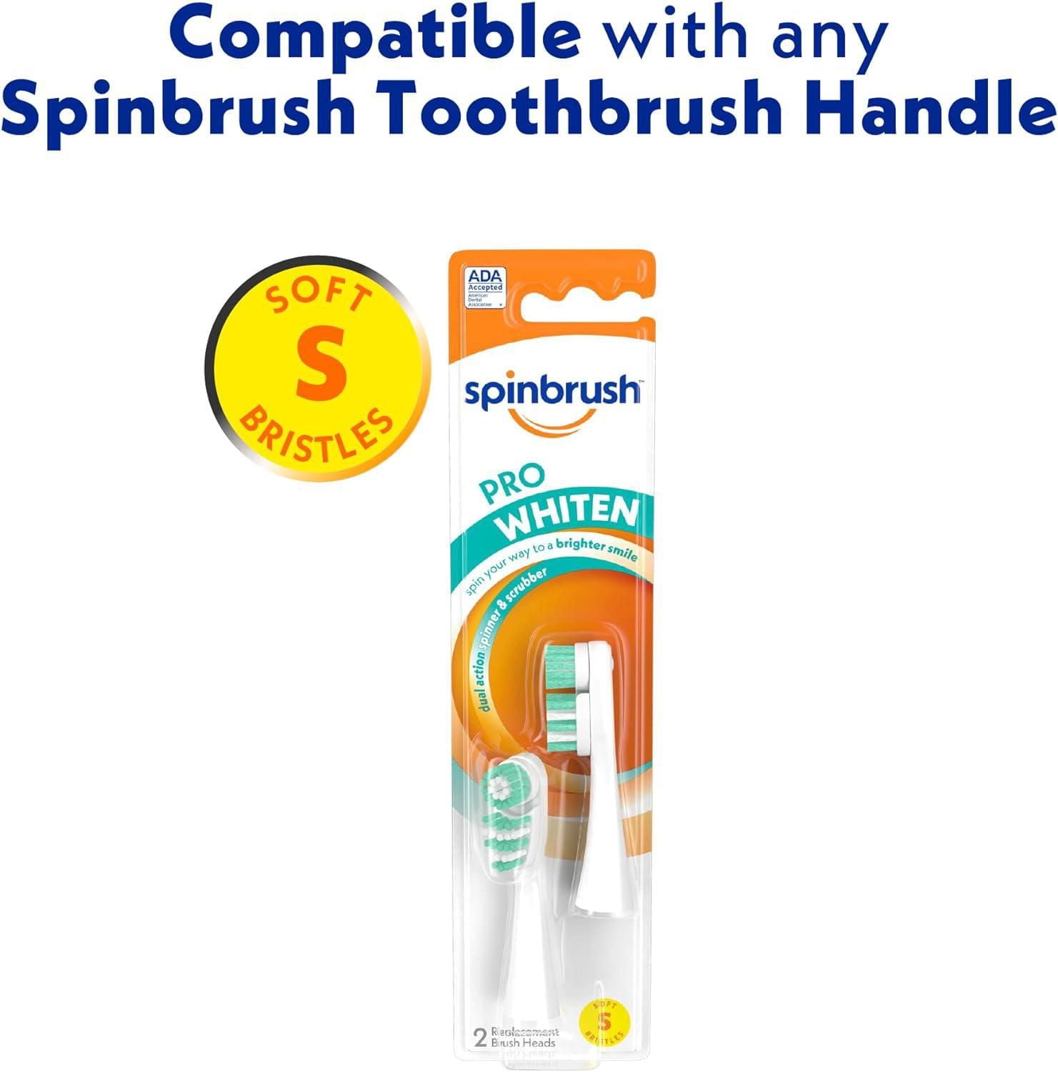 Spinbrush PRO WHITEN Replacement Brush Heads Soft