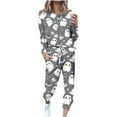 thumbnail image 3 of QATAINLAV Two Piece Set for Women Trendy Halloween Print Tracksuit Long Sleeve Pullover Tops and Drawstring Harem Sweatpants with Pockets Plus Size Lounge Sets Gray 5XL, 3 of 6