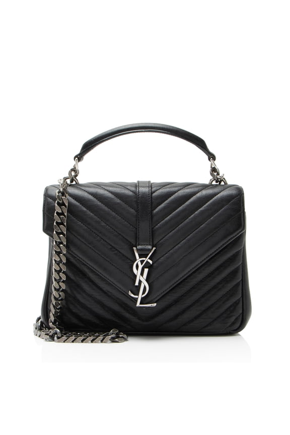 Pre-Owned Saint Laurent Matelasse Calfskin Monogram College Medium Shoulder Bag