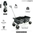 thumbnail image 2 of Creative Outdoor Foldable Wagon with Canopy and All Terrain Wheels, 150lbs Weight Capacity, Earth Black, 2 of 9