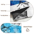 Blue Fish Coastal Round Rug 7ft Washable Circle Rugs Non Slip Ocean ...