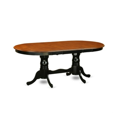 East West Furniture Plainville 7-piece Dining Set with Wood Seat in Cherry