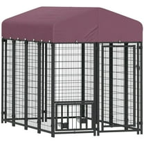 Resenkos Dog House, Pet House,Dog Cave,Outdoor Dog Kennel with 360° Rotating & 4 Levels Adjustable Bowls, Waterproof Cover