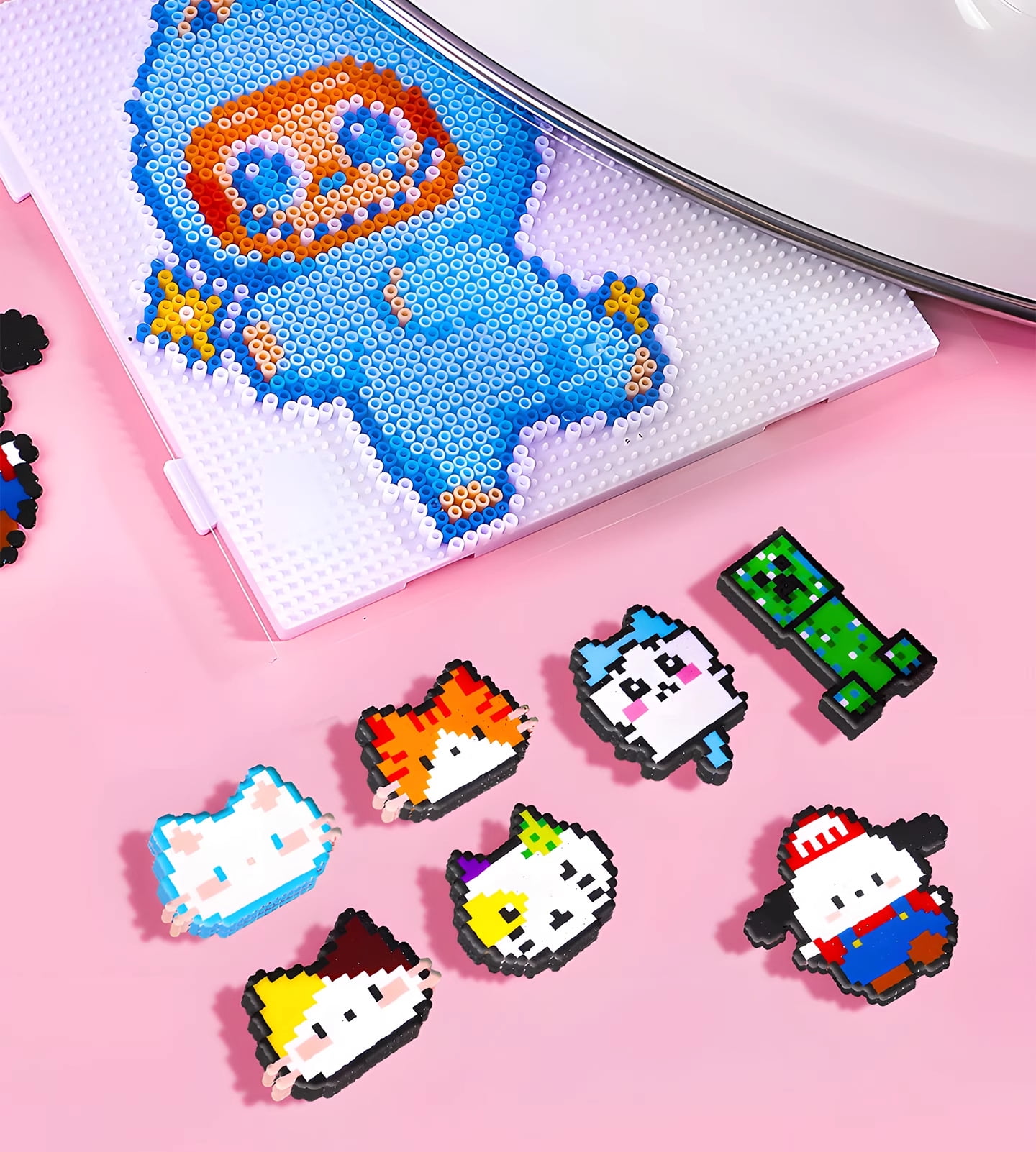 Perler Beads Craft Kit with Iron & Upgrade Tools - Complete DIY Fuse Bead Art Set for Kids & Adults, Includes Storage Box, Templates, Accessories for Creative Gift Making