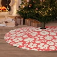 thumbnail image 6 of Rateoe Beige Flowers Print Christmas Tree Skirt 30" for Xmas Holiday New Year Party Circle Tree Mat Ornaments Decoration, 6 of 7