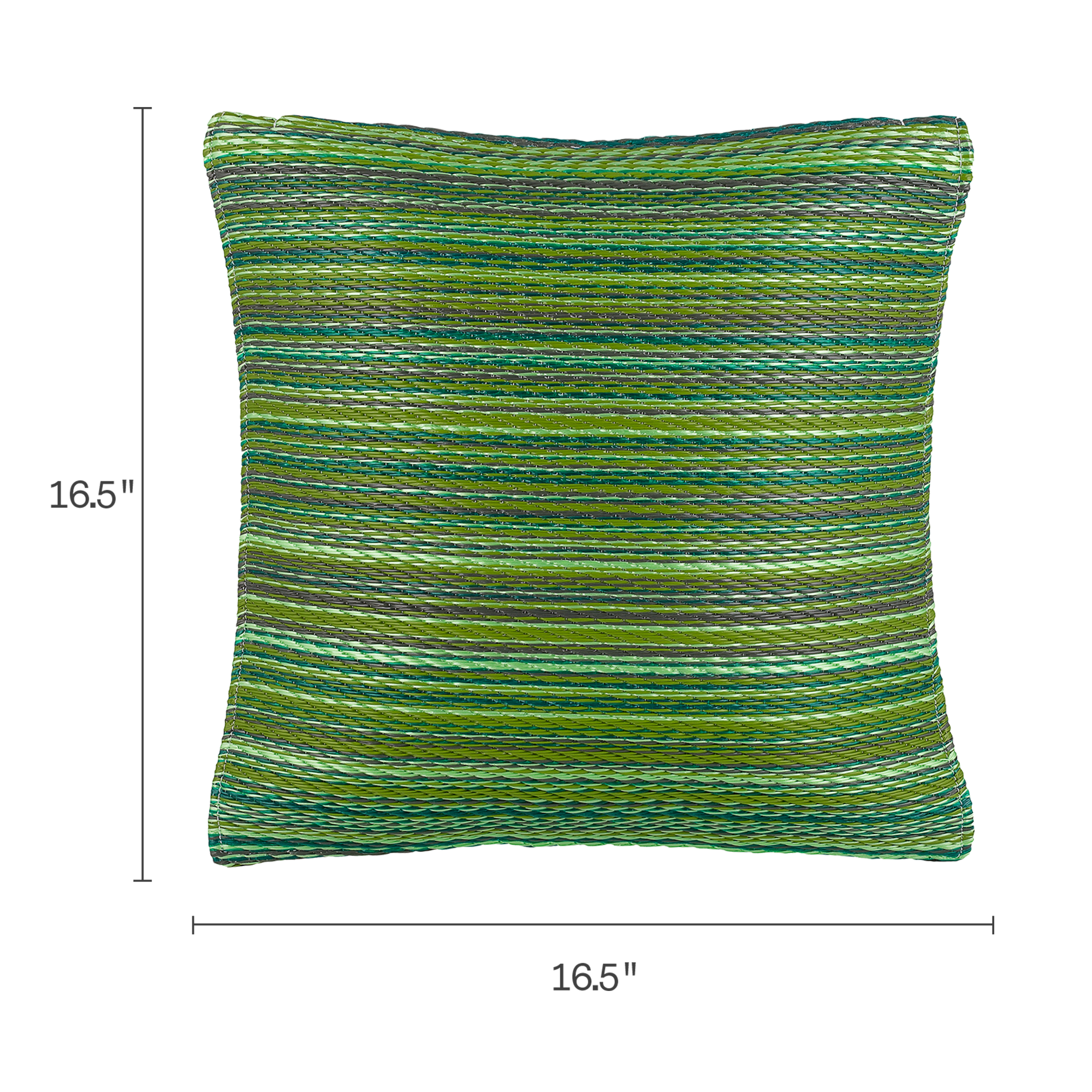 Fab Habitat Outdoor Premium Recycled Plastic Pillow - Waterproof, Fade Resistant - Striped - Patio, Porch, Deck, Balcony - Cancun - Green - 16.5" x 16.5"