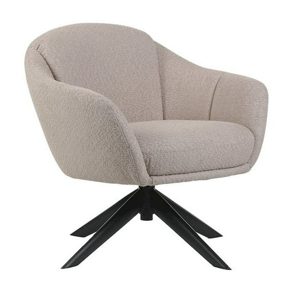 New Classic Furniture Fleming Metal and Fabric Swivel Lounge Chair in Taupe