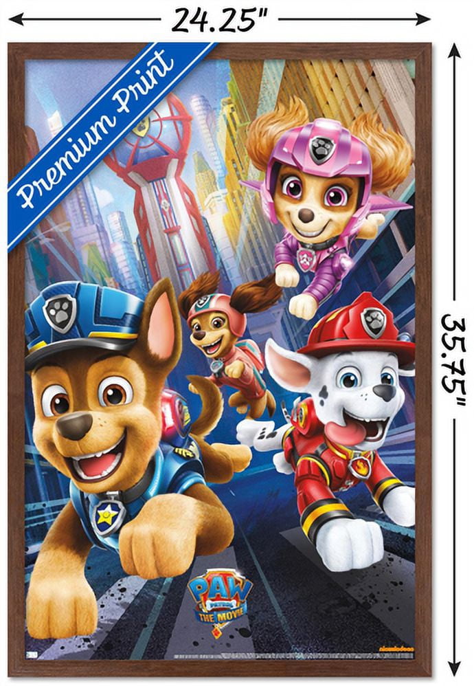 Nickelodeon Paw Patrol Movie - Action Wall Poster, 22.375" x 34", Framed