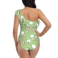 thumbnail image 5 of Sikiie Cute Frog2 Print Women One Piece Swimsuits Tummy Control One Shoulder Bathing Suits Ruffle Swimwear, From S to XXL-X-Large, 5 of 6